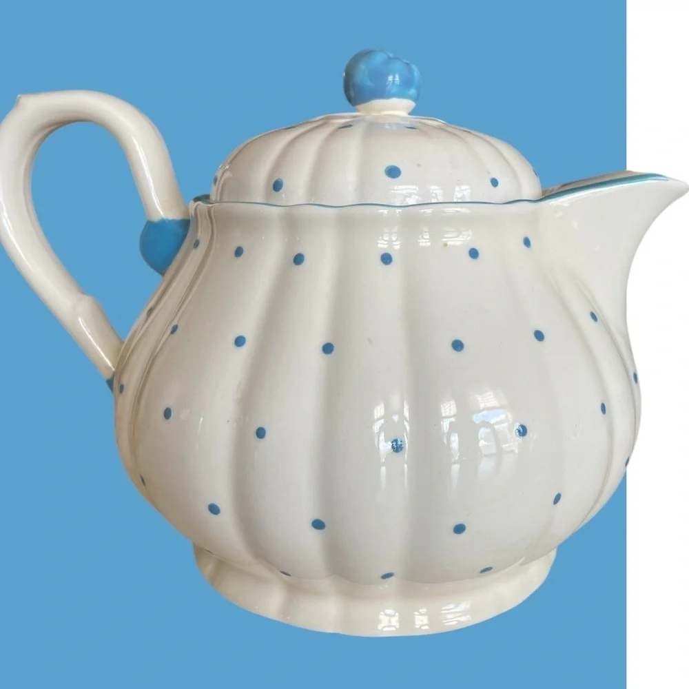 Salins France blue polka